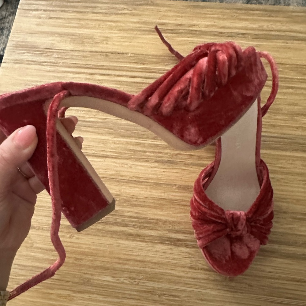 Loeffler Randall velvet platforms sz 5.5